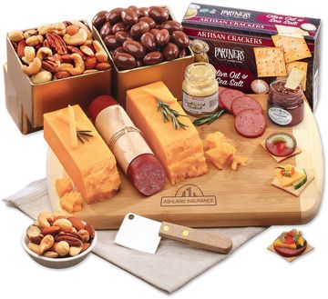 Party Starter Cheese Package With Bamboo Cutting Board - 12" L x 8" W x 0.5" H